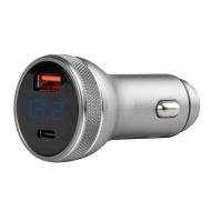 Ladowarka samochodowa z woltomierzem 38W PCH PRO-06  USB+USB-C 12V 24V AMIO-02932