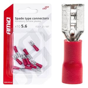 Konektory izolowane zenskie pIaskie 5.6mm 0.5-1.5mm2 10A 10 szt. AMIO-03061