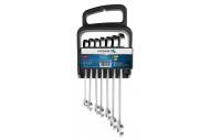 HT1R397 HOGERT - Zestaw kluczy płasko-oczkowych, z grzechotką 10-19mm, z stal