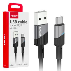03923 AMIO - Kabel do ładowania USB-A - USB-C 3A 100cm FullLINK AMIO-0392