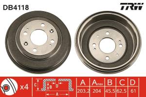 DB4118 TRW - BĘBEN HAM. MG,ROVER EXPRESS,MG ZR,MG ZS,MG ZS HATCHBACK,200