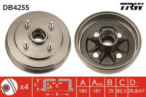 DB4255 TRW - BĘBEN HAM. TOYOTA STARLET (_P8_) 