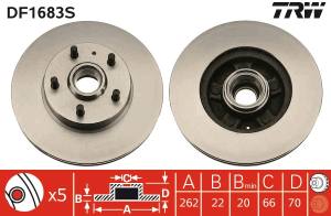 DF1683S TRW - TARCZA HAM. POJEDYŃCZO PAKOWANA VOLVO 740 (744),740 ESTATE (
