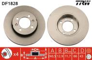 DF1828 TRW - TARCZA HAM. PRZEDNIA 111/114 ┘240*12.7