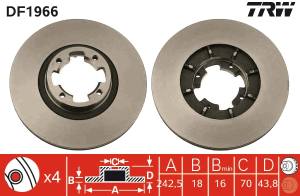 DF1966 TRW - TARCZA HAM. AUDI,SUBARU A4 CONVERTIBLE (8H7, 8HE),1800 XT CO