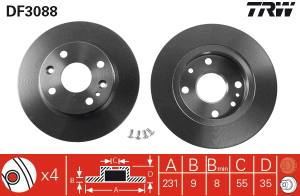 DF3088 TRW - TARCZA HAM. MAZDA 323 C IV (BG),323 F IV (BG),323 S IV (BG),