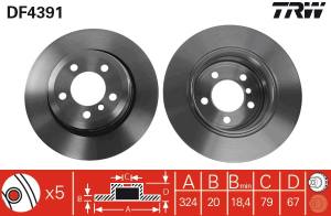 DF4391 TRW - TARCZA HAM. BMW T. E60/E65 
