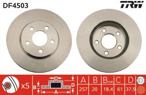 DF4503 TRW - TARCZA HAM. CHRYSLER P. NEON 1,6-2,0 16V 94-06