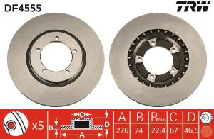 DF4555 TRW - TARCZA HAM. MITSUBISHI L 400 BOX (PAOV),L 400 BUS (PAOV)