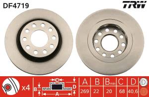 DF4719 TRW - TARCZA HAM. AUDI T. A6 1,8-4,2 QUATTRO 97-05