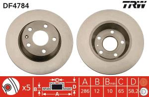 DF4784 TRW - TARCZA HAM. VW T. TT 06-