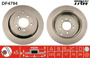 DF4794 TRW - TARCZA HAM. LAND ROVER T. DISCOVERY 2,7-3,0 TD/3,0-4,4 4X4 0