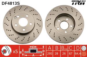 DF4813S TRW - TARCZA HAM. DB P. W204 07- 
