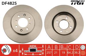 DF4825 TRW - TARCZA HAM. HONDA P. JAZZ 02-/08-/CITY 08- 258MM WYS. 39,2MM