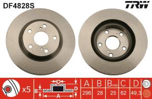 DF4828S TRW - TARCZA HAM. TOYOTA P. RAV4 06-/12-/AURIS HYBRID 10-/CAMRY 06