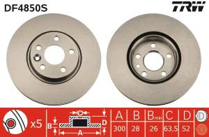DF4850S TRW - TARCZA HAM. FORD P. GALAXY/MONDEO/S-MAX 1,6-2,5 06-15 GWINT