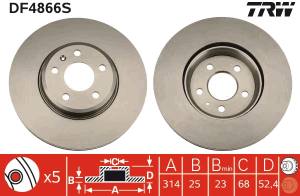 DF4866S TRW - TARCZA HAM. VW P. A4/A5 07-