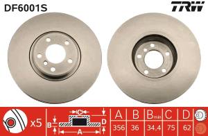 DF6001S TRW - TARCZA HAM. POJEDYŃCZO PAKOWANA BMW X5 (E53)