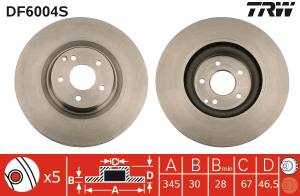 DF6004S TRW - TARCZA HAM. POJEDYŃCZO PAKOWANA MERCEDES BENZ C-CLASS (W203)