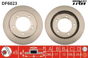 DF6023 TRW - TARCZA HAM. SUZUKI P. GRAND VITARA 1,6-2,0 4X4 98-05