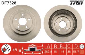 DF7328 TRW - TARCZA HAM. SUBARU T. IMPREZA 00- WRX/LEGACY 03- 3,0