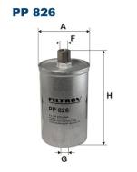 PP826 FILTR - FILTR PALIWA - BENZYNA AUDI 100, 80, 80 QUATTRO, 90, COUPE,