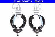 03.0420-0617.3 ATE - ZESTAW SZCZĘK HAM. VW GOLF/JETTA/POLO 75-01 KPL. Z CYLINDERK