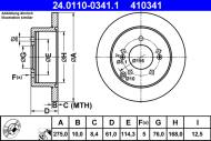 24.0110-0341.1 ATE - TARCZA HAM. KIA T. CARENS 06-13 