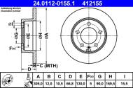 24.0112-0155.1 ATE - TARCZA HAM. OPEL T. MOVANO 1,9-3,0 DTI 98-