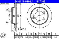 24.0117-0109.1 ATE - TARCZA HAM. SUZUKI P. GRAND VITARA 1,6-2,0 4X4 98-03