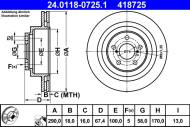 24.0118-0725.1 ATE - TARCZA HAM. SUBARU T. IMPREZA/LEGACY 2,0-3,0 00-07