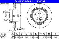 24.0120-0208.1 ATE - TARCZA HAM. DB T. W204/S204/C207/A207 07-