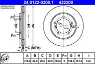 24.0122-0200.1 ATE - TARCZA HAM. SUZUKI P. GRAND VITARA 1,6-2,7 4X4 98-06
