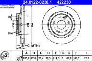24.0122-0230.1 ATE - TARCZA HAM. MITSUBISHI P. PAJERO PININ 1,8-2,0 GDI 99-07