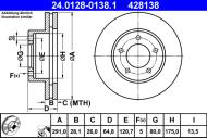 24.0128-0138.1 ATE - TARCZA HAM. JAGUAR XJ6 94-97 