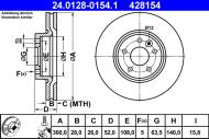 24.0128-0154.1 ATE - TARCZA HAM. VOLVO P. S60/S80/V60/V70/XC70 07-