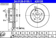 24.0128-0155.1 ATE - TARCZA HAM. DB P. W204 07- 