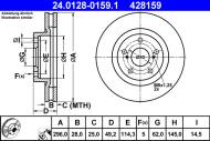 24.0128-0159.1 ATE - TARCZA HAM. TOYOTA P. RAV4 06-/12-/AURIS HYBRID 10-/CAMRY 06