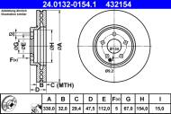24.0132-0154.1 ATE - TARCZA HAM. MERCEDES W211 E-KLASA 03-09 4MATIC