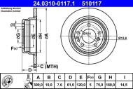 24.0310-0117.1 ATE - TARCZA HAM. BMW T. 5 (E34) 87-97 POWER DISC