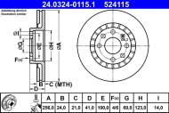 24.0324-0115.1 ATE - TARCZA HAM. OPEL P. ASTRA/CALIBRA/KADETT/VECTRA 84-03 POWER