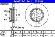 24.0325-0184.1 ATE - TARCZA HAM. AUDI P. A4/A5 07- POWER DISC