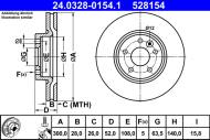 24.0328-0154.1 ATE - TARCZA HAM. VOLVO P. S60/S80/V60/V70/XC70 06-18 POWER DISC