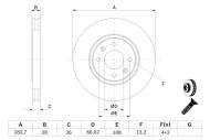 0986478831 BOSCH - TARCZA HAM. CITROEN P. XANTIA 2,0 TURBO/2,1 TD 95-98