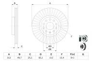 0986479932 BOSCH - TARCZA HAM. PRZEDNIA VAG 03- 312X25 1.6FSI/1.9TDI/2.0TDI