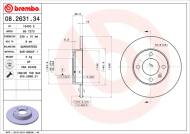 08.2631.34 BREMBO - TARCZA HAM. PRZEDNIA/TYLNA VW/AUDI 10MM 