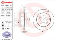 08.A631.11 BREMBO - TARCZA HAM. TYLNA UV REAR  KIA 