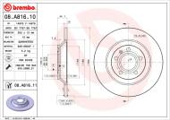 08.A816.11 BREMBO - TARCZA HAM. TYLNA UV