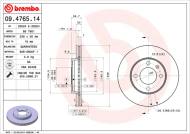 09.4765.14 BREMBO - TARCZA HAM. PRZEDNIA VW GOLF II,III 84-97 WEN.