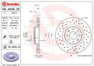 09.4939.3X BREMBO - TARCZA HAM. PRZEDNIA XTRA FRONT  FIAT/OPEL/VAUXHALL